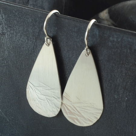Handmade sterling silver drop earrings - buy online at Crowded Silver