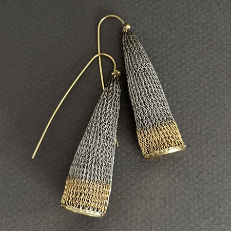 Modern gold drop earrings