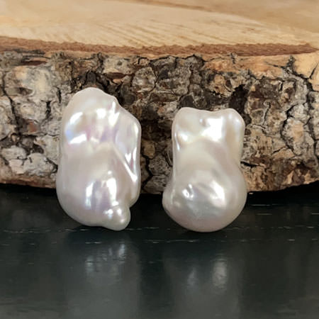 Baroque pearl studs